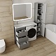 Style Line Тумба с раковиной под стиральную машину Даллас 110 L 3 ящика Люкс Plus серая – картинка-16